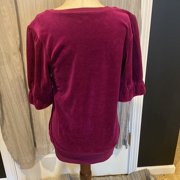 Vintage 1990s Fuscia Velvet Top from Express - Picture 2 of 7
